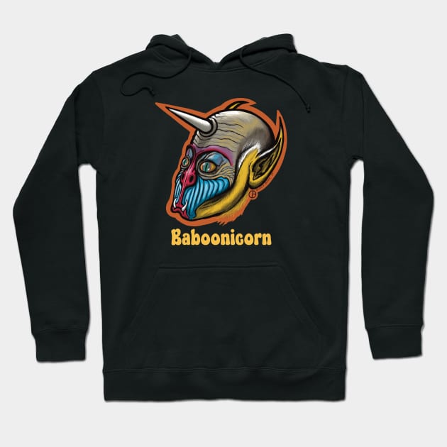 Baboonicorn Hoodie by Art from the Blue Room